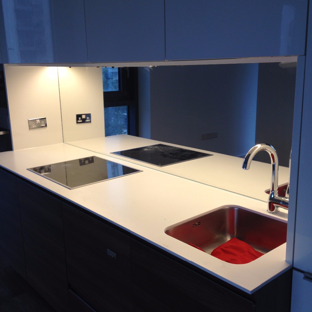 kitchen worktop with electric hob and sink