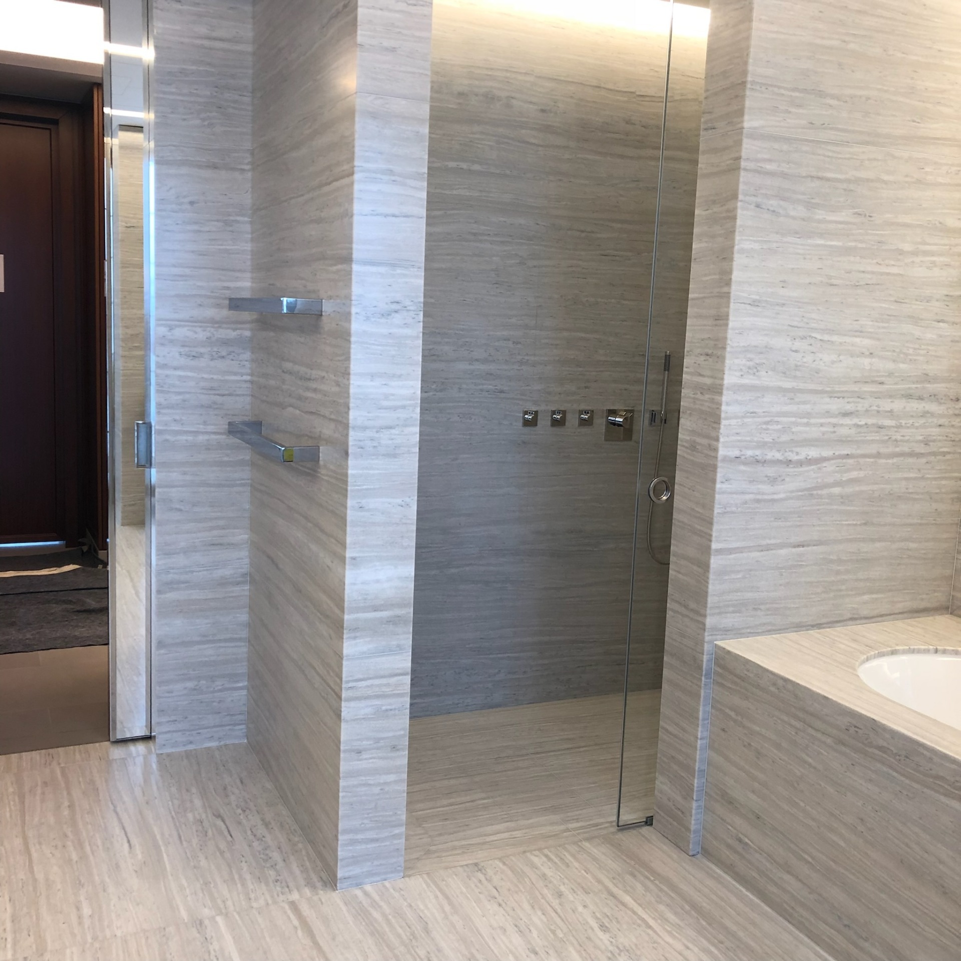 New bathroom with silicone sealant