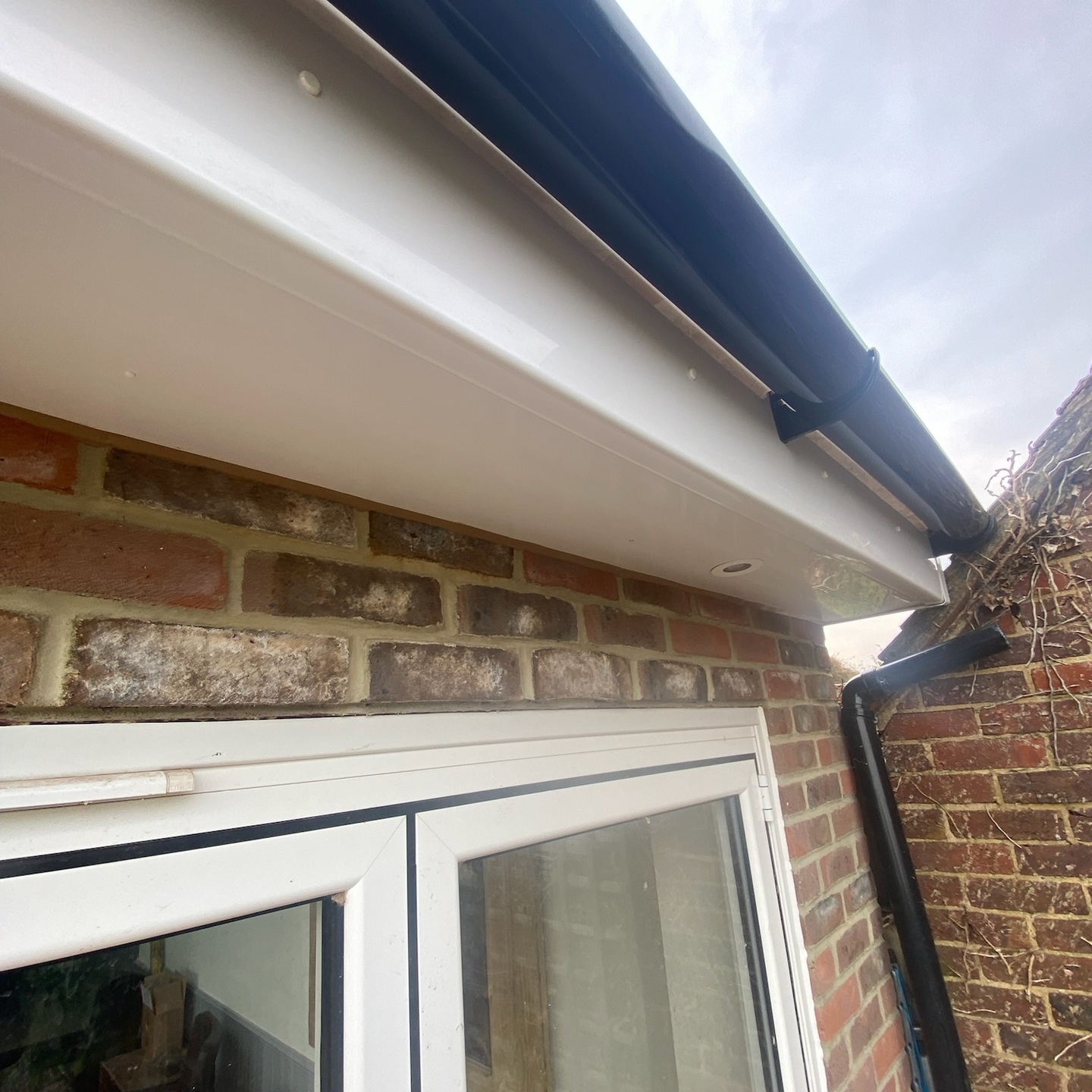 Mastic applied to the exterior fascia